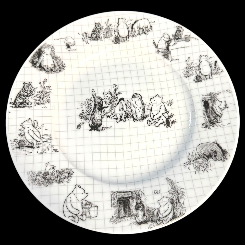 Disney Winnie The Pooh‎ Sketch Art 8" Salad/Dessert Plate MULTI QUANTITY